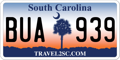 SC license plate BUA939