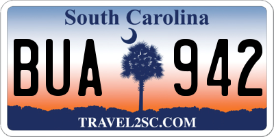 SC license plate BUA942