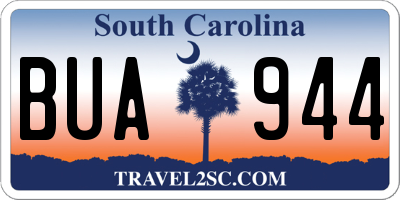 SC license plate BUA944