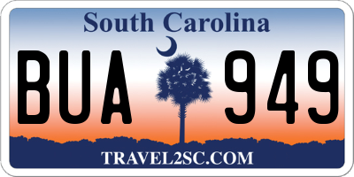 SC license plate BUA949