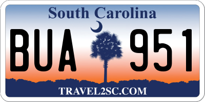 SC license plate BUA951