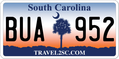 SC license plate BUA952