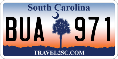 SC license plate BUA971