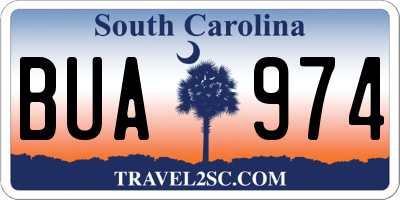 SC license plate BUA974