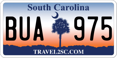SC license plate BUA975