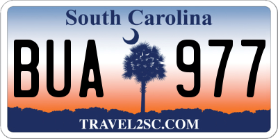 SC license plate BUA977