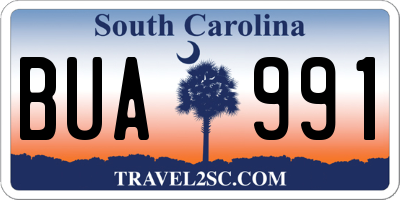 SC license plate BUA991