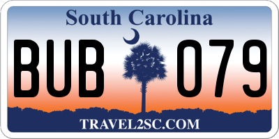 SC license plate BUB079