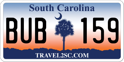 SC license plate BUB159