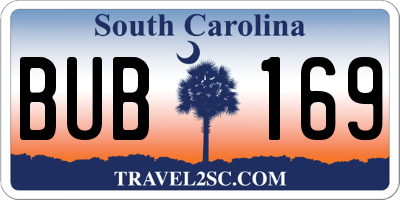 SC license plate BUB169