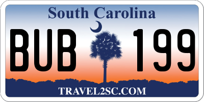 SC license plate BUB199