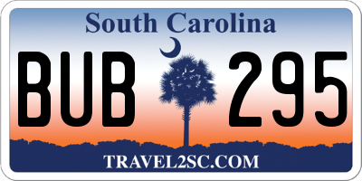 SC license plate BUB295
