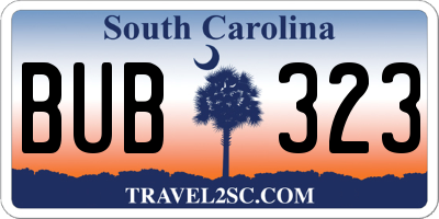 SC license plate BUB323