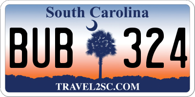 SC license plate BUB324
