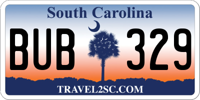 SC license plate BUB329