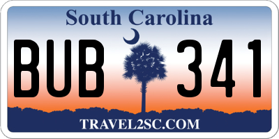 SC license plate BUB341