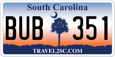 SC license plate BUB351