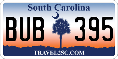 SC license plate BUB395