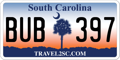 SC license plate BUB397