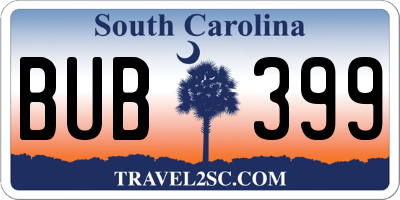 SC license plate BUB399