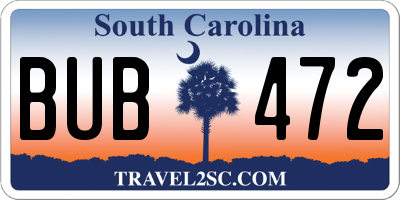 SC license plate BUB472