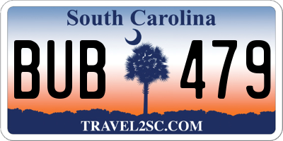 SC license plate BUB479
