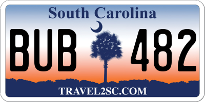SC license plate BUB482