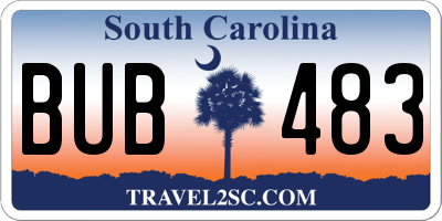 SC license plate BUB483