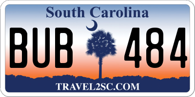 SC license plate BUB484