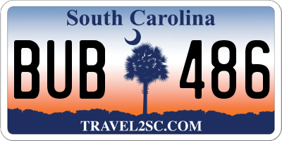SC license plate BUB486