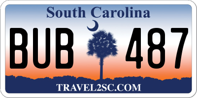 SC license plate BUB487