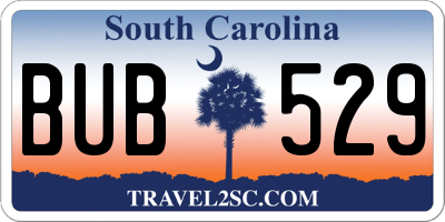 SC license plate BUB529