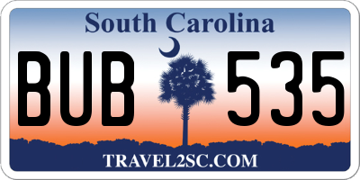 SC license plate BUB535