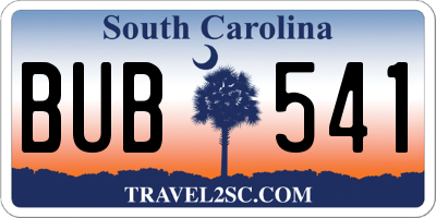 SC license plate BUB541
