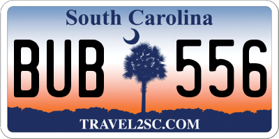 SC license plate BUB556