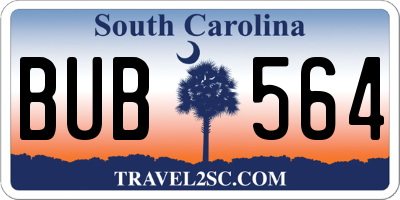 SC license plate BUB564