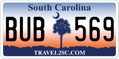 SC license plate BUB569