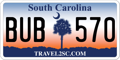 SC license plate BUB570
