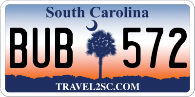 SC license plate BUB572