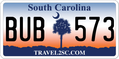 SC license plate BUB573