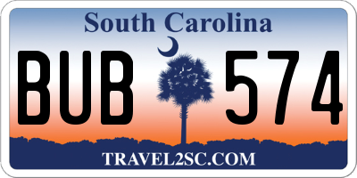 SC license plate BUB574