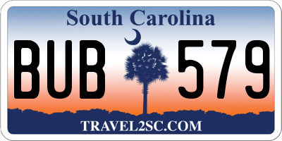 SC license plate BUB579