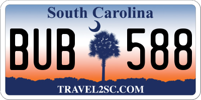 SC license plate BUB588