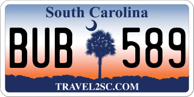 SC license plate BUB589