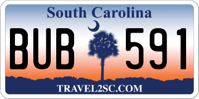 SC license plate BUB591