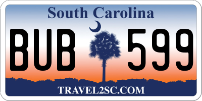 SC license plate BUB599