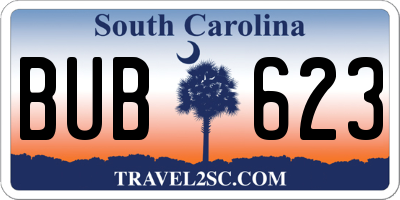 SC license plate BUB623