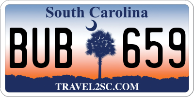 SC license plate BUB659