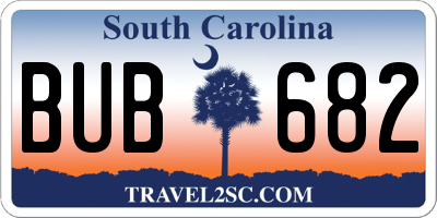 SC license plate BUB682