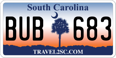 SC license plate BUB683